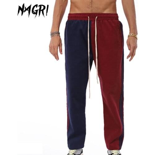 NAGRI Men Joggers Corduroy Pants Casual Streetwear Loose Trouser Fashion Sweatpants Hip Hop