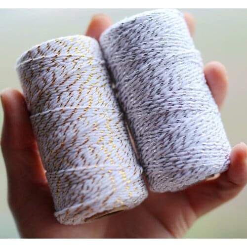 Gold and Silver Metallic Bakers Twine Spool,Wedding, Baby Shower, Rustic Decoration, Gold Gift Wrap 100M/Lot