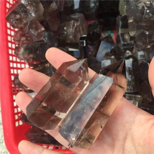 10 Pieces Natural Smokey Quartz Crystal Points Tower Obelisks Polished Healing Meditation Stone, Smoke Stone