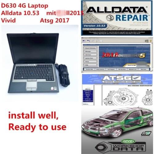 2021 Hot Sell all data 10.53 Auto Repair Software Alldata Mit//chell OD 2015 atsg vivid 4in1 1TB HDD installed in laptop D630 4g