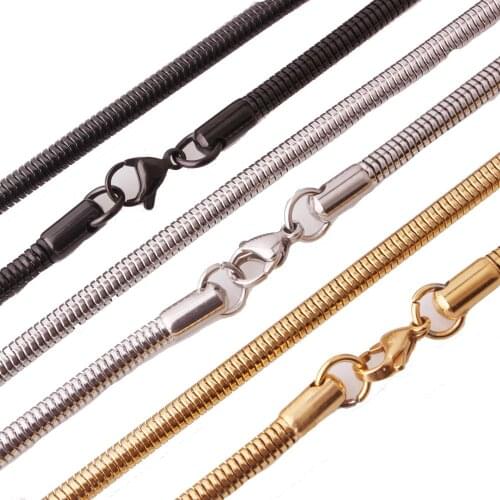 316L Stainless Steel 4.2MM 6MM Round Snake Chain Necklace Fashion Jewelry For Men and Women Length 60CM drop shipping