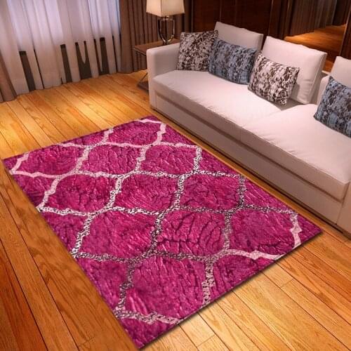 3D Pink Square Area Rugs Parlor Bedroom Carpet Creative Home Antiskid Mat Soft Flannel Hallway Carpets for Living Room Decor Rug