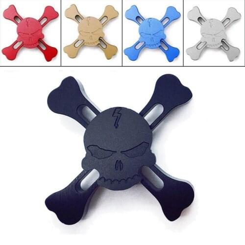 6 Color Skull Alloy Fidget Hand Spinner Finger Spinner Toy Focus Tri Spinner Reduce Stress Gifts Funny Hands for Fingers