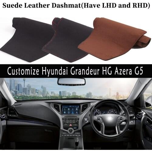 Accessories Car-styling Suede Leather Dashmat Dashboard Cover Dash Mat For Hyundai Grandeur HG Azera G5 2012 2013 2014 2015 2017