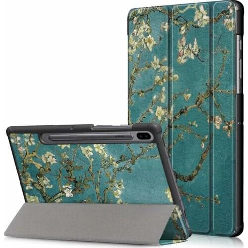 Tablet Case for Samsung Galaxy Tab S6 T860 T865 SM-T860 SM-T865 10.5 Inch 2019 Fashion PU Leather Smart Stand Cover Coque+Pen