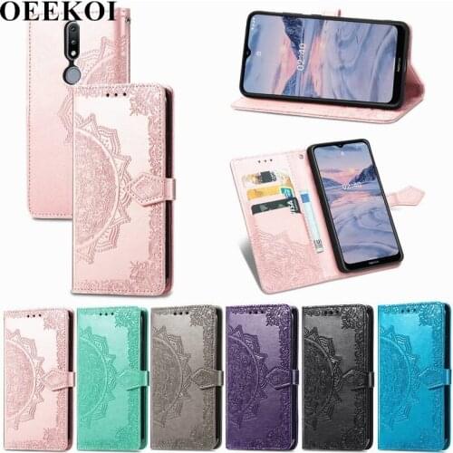 OEEKOL Datura Flower Flip Cover PU Leather Wallet Case for Nokia 2.4