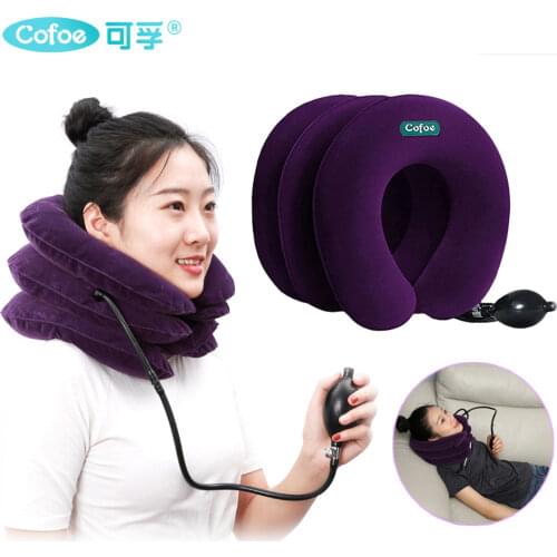 Cofoe neck stretcher cervical 3 layers tractor Medical Device Soft Relax Inflatable Air Cervical Neck Traction for Pain Relief