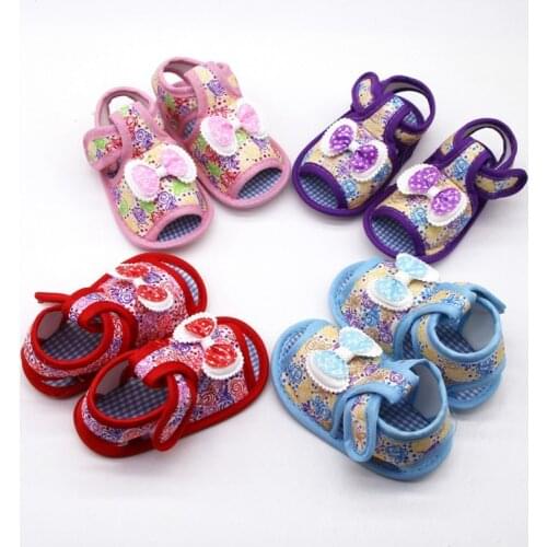 Double-layer Bowknot Floral Print Shoes Polka Dot Print Design Shoes Soft Sole Anti-slip Shoes