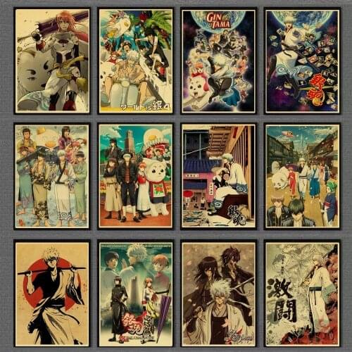 Canvas Painting Vintage Anime Poster GINTAMA Wall Art Posters and Prints Nordic Home Decoration Pictures Living Room Decor
