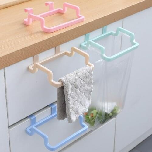 Kitchen Multifunctional Nail-free Non-marking Bracket Cabinet Door Hangable Garbage Bag Storage Rag Hanger