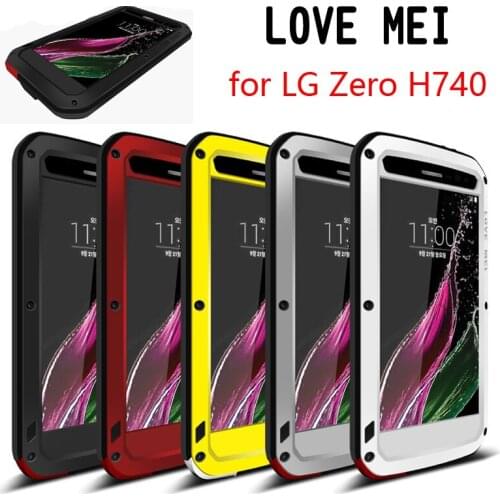 LOVEMEI Luxury Dirt-resistant Anti-knock Metal Aluminum Cases Cover with Gorilla Glass for LG Zero H740 Heavy Duty Protection