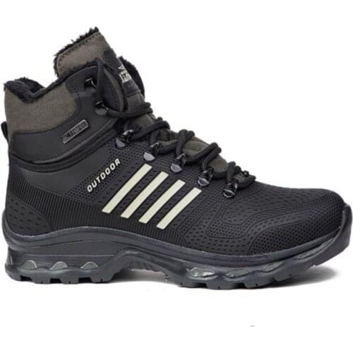 Black-Khaki Male Outdoor Trekking Boots