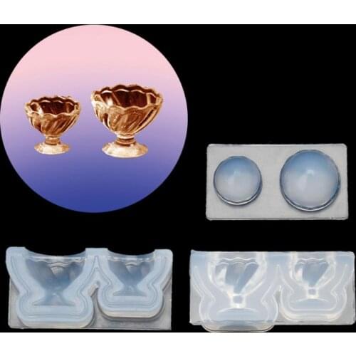 Real Small 3D Glass Goblet Cup Silicone Resin Mold Set DIY Resin Art Craft Tools