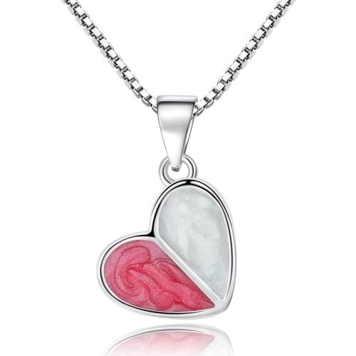 New Fashion 925 Sterling Silver Romantic Love Heart Women Christmas Gift Lady Pendant Necklace Jewelry Short Box Chains No Fade