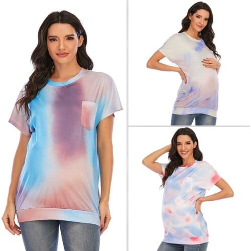New short-sleeved maternity clothes European and American style spring and autumn fashion all-match T-shirt printing