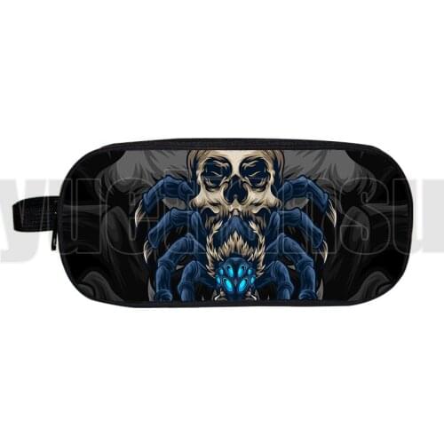 3D Abstraction Animal Tiger Wolf Dragon Pencil Case Children Monster Pen Bag Women Cosmetic Bag Student Cartoon Skull pen box