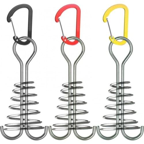 Outdoor Camping Tent Rope Buckle Hook Aluminum Alloy Pallet Accessories with Carabiner Spring Use on Decks and Wooden Boards