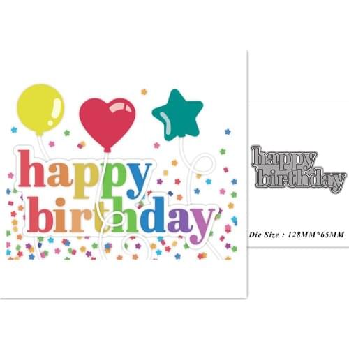 Happy birthday Frame New Metal Cutting Dies for 2021 Scrapbooking Edge No Stamps Stencil Crafts Decoration Molds Cutter Paper