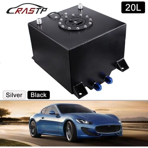 RASTP-Oil Catch Can Aluminum 20L Fuel Surge Tank Mirror Polish Fuel Cell with Cap RS-OCC040