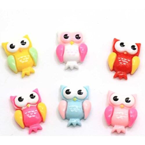 Mixed Colors Resin Owl Decoration Crafts Flatback Cabochon Kawaii DIY Embellishments For Scrapbooking Accessories