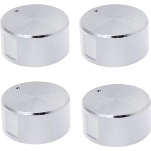 Stoves Cooker Knobs,Oven Knob 4pcs,Zinc alloy 6mm Universal Silver Gas Stove Control Knobs Adaptors Oven Rotary Switch Cooking