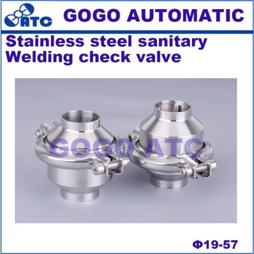 Sanitary Welding check valve stainless steel 304 O.D 19-57 mm clamp type Welding check valve Vertical one way valve