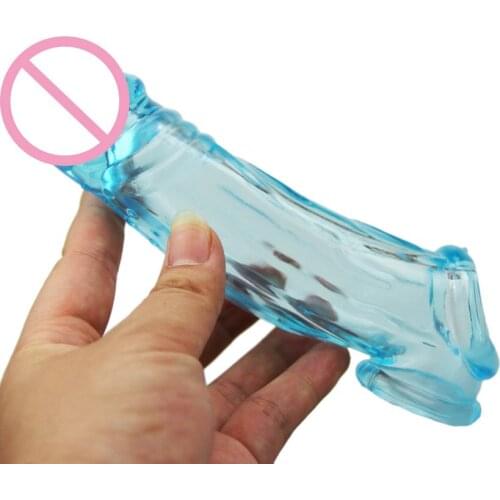 BOLD Extend Penis cover Reusable Delay Impotence contraceptive extension G point cock ring cum sleeve Sex toys for Men