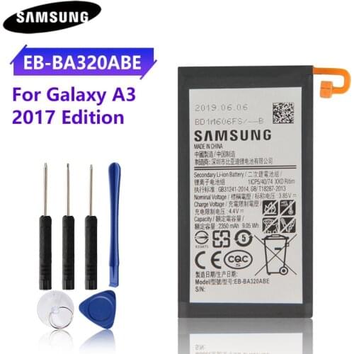 100% Original Battery EB-BA320ABE For Samsung GALAXY A3 2017 A320 2017 Version 2350mAh Replacement Phone Battery