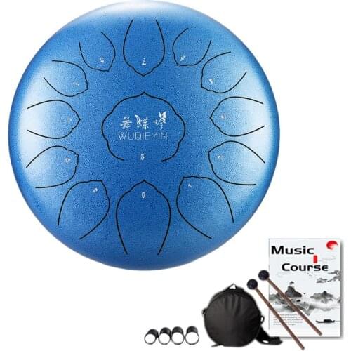 12 Inch 13 Tone Steel Tongue Drum Kit Tune C Percussion Hand Pan Drum With Padded Drum Bag & Mallets Musical Instruments