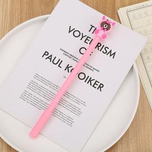 20PCs Creative Cartoon Bear Gel Pens Student Exam Neutral Pen Cute Learning Stationery Writing Pen Study Writing Tools Wholesale