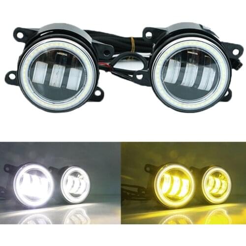3 anti fog lights on the front bumper in an angel DRLs eyes provide fog protection for Honda Civic Ford Focus 2 3 and Renault