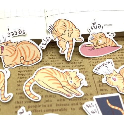 35PCS Cute cat Stickers Crafts And Scrapbooking stickers kids toys book Decorative sticker DIY Stationery