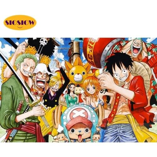 5 D DIY One Piece Luffy Monkey D Diamond Painting Full Square Round Cross Stitch Diamond Mosaic Embroidery Rhinestone Home Decor