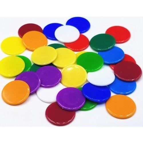 500 Pieces 19mm 18 Kinds Colors Round Opacification/Transparent Coins Poker Chips Plastic Bingo Markers Game Wholesale