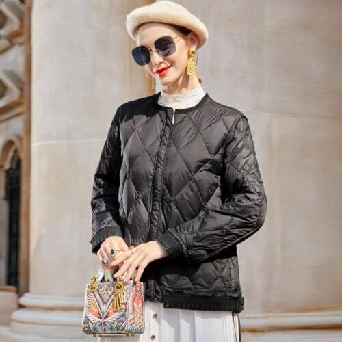 90% White Duck Down Coat Light Denim Stitching Down Jacket Women 2021 Winter Elegant Thicken Puffer Feather Overcoat