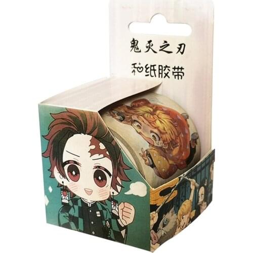 Anime Demon Slayer Kimetsu No Yaiba DIY Paper Washi Tape Adhesive Decoration Masking Tape DIY Scrapbooking Sticker