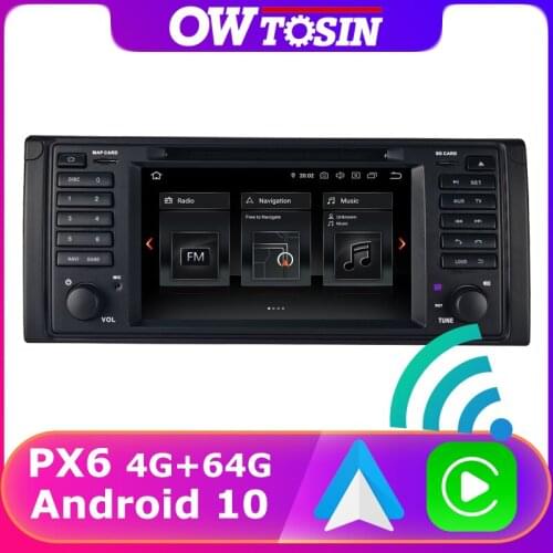 Car DVD Multimedia Player PX6 4+64G Android 10 For BMW 5 Series E39 X5 E53 M5 GPS Navigation Radio Wireless Carplay HDMI TDA7850