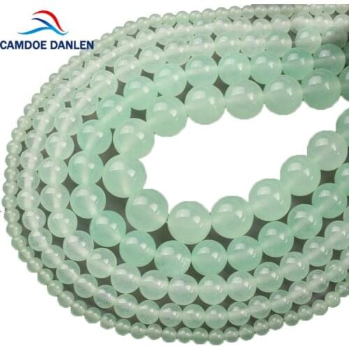 Natural Stone Lighter Green Chalcedony Stone Round Beads 4 6 8 10 12MM DIY Beads Jewelry Bracelet Necklace Making