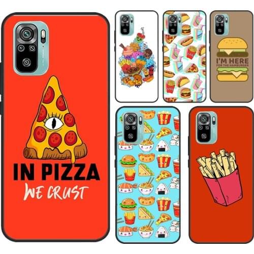 Hamburger Fries Pizza Fast Food For Xiaomi Redmi Note 9 7 8 10 Pro Note 9S 8T Cover For Redmi 9C 9 9T 6A 7A 8A 9A Case