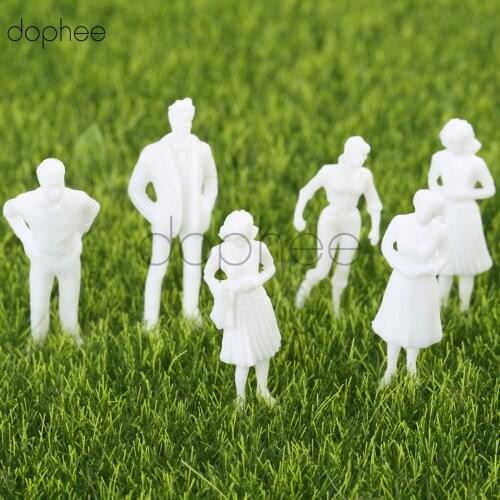 Dophee 100pcs 13mm 18mm model miniature white figures Architectural model human scale HO model ABS plastic peoples 1:100 1:150