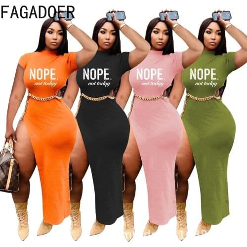 Летние платья с разрезом FAGADOER China At AliExpress