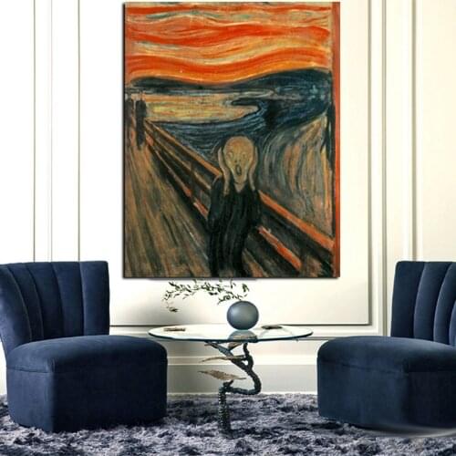 Edvard Munch Scream Classic Abstract Oil Painting on Canvas Art Posters and Prints Wall Picture for Living Room Cuadros Decor