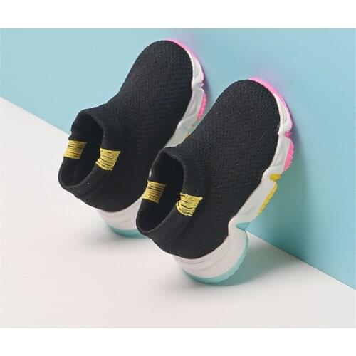 2021 Autumn Infant Toddler Girl Shoes Comfortable Breathable Mesh Baby boys Shoes Fashion Casual Soft Bottom Child Sneaker Black