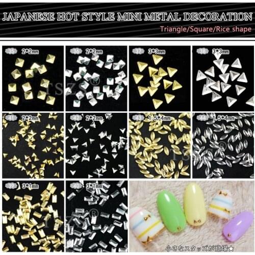 Hot Fashion 150pcs/lot square triangle mini super shine nail art metal studs