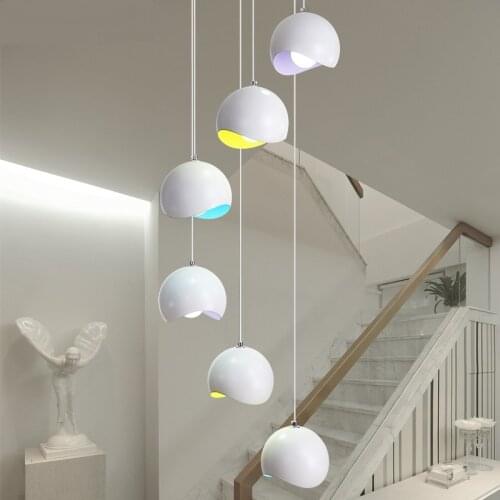 Stair lamp revolving staircase long creative personality double deck Hotel artistic living room villa Chandelier m