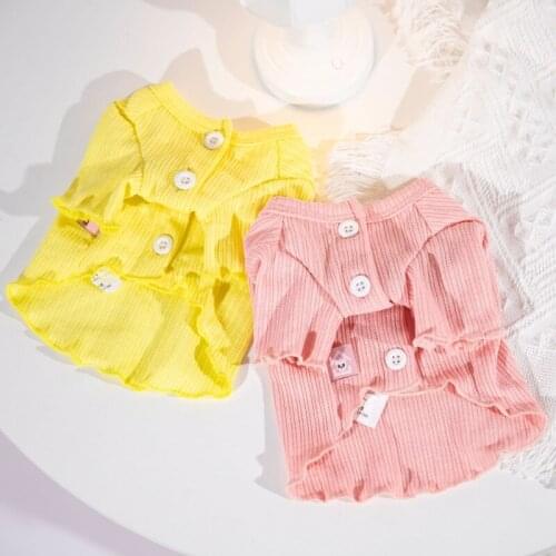 Summer Dog Shirt Cardigan XXS XS Dog Cat Clothes Puppy Apparel Chihuahua Yorkshire Pomeranian Poodle Bichon Pet Clothing Coat