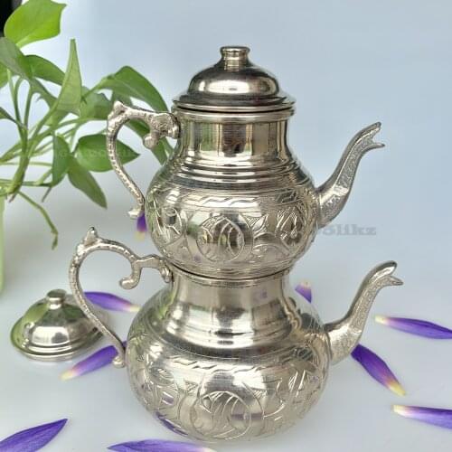 Turkish Handmade Copper Teapot Hand Carved Mother-and-child Teapot Making Tea Tea Infuser Pot
