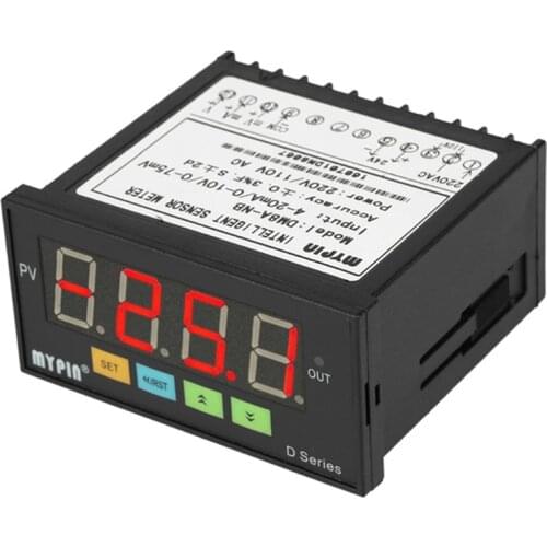 Multi-Functional Black Mypin Digital Sensor Meter Intelligent Led Display 0-75Mv/4-20Ma/0-10V Input