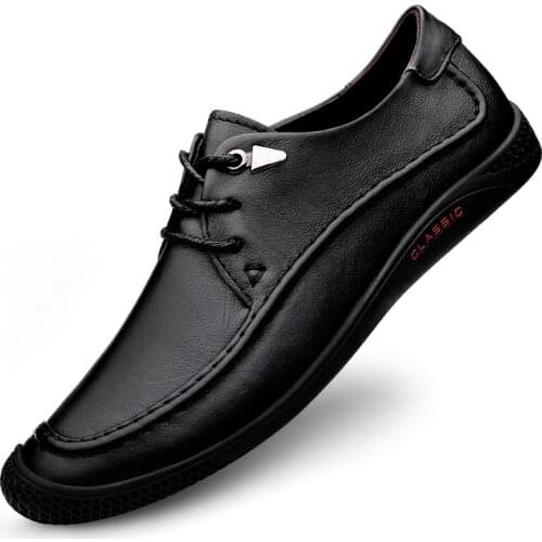 Genuine Leather Men Business Office Fashion Oxford Shoes Classic All-match British Trend Casual Shoes