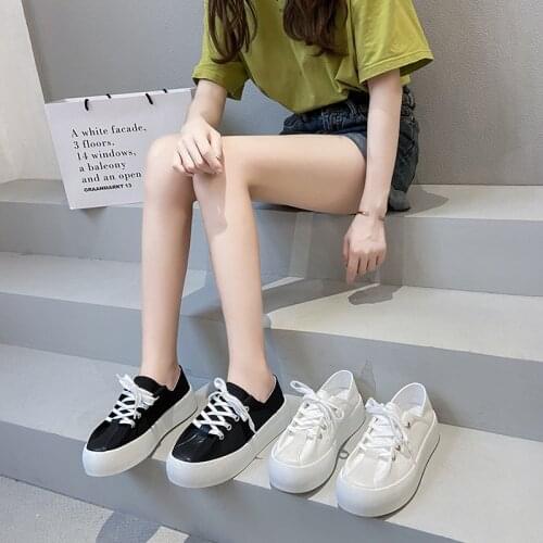 New Fashion Canvas Shoes Womens White Shoes Ulzzang Wild Retro Hong Kong Students Korean Version Japanese Sneakers
